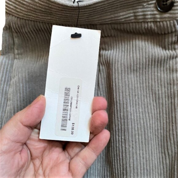 2/$40 NWT Oak + Fort corduroy light gray midi pencil skirt M - Picture 4 of 14